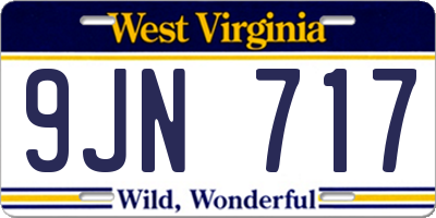 WV license plate 9JN717