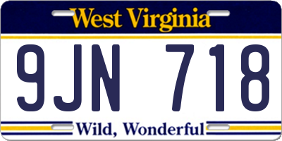 WV license plate 9JN718