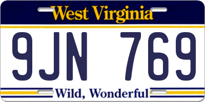WV license plate 9JN769