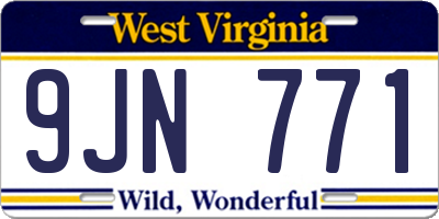 WV license plate 9JN771