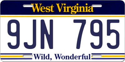 WV license plate 9JN795