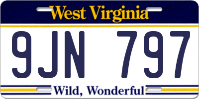 WV license plate 9JN797