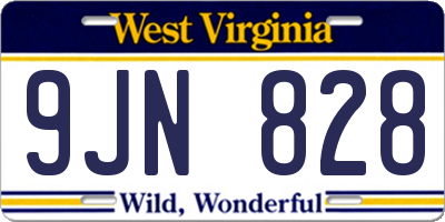 WV license plate 9JN828