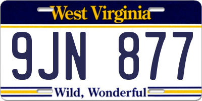 WV license plate 9JN877