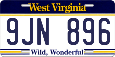 WV license plate 9JN896