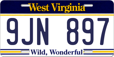 WV license plate 9JN897