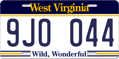 WV license plate 9JO044