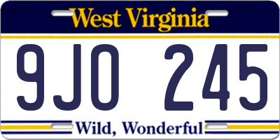 WV license plate 9JO245