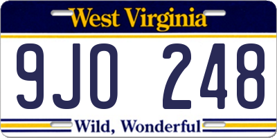 WV license plate 9JO248