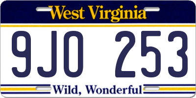 WV license plate 9JO253