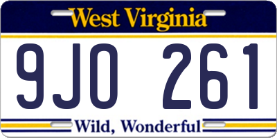 WV license plate 9JO261