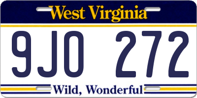 WV license plate 9JO272