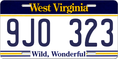 WV license plate 9JO323