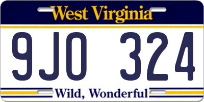 WV license plate 9JO324