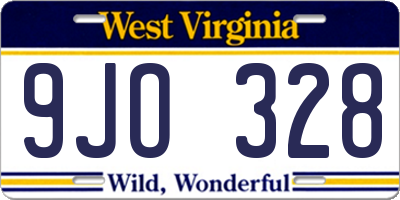 WV license plate 9JO328
