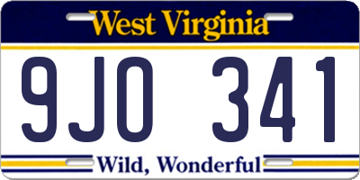 WV license plate 9JO341