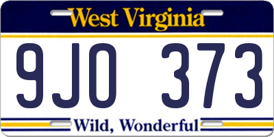 WV license plate 9JO373