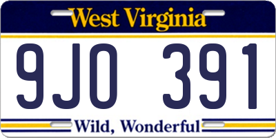 WV license plate 9JO391
