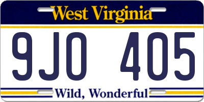 WV license plate 9JO405