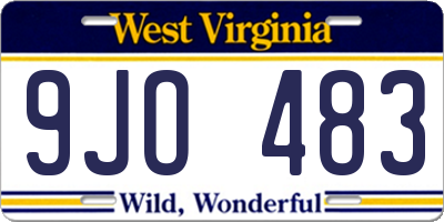 WV license plate 9JO483
