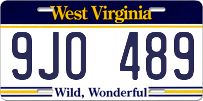WV license plate 9JO489