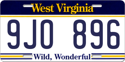 WV license plate 9JO896