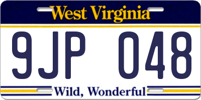 WV license plate 9JP048