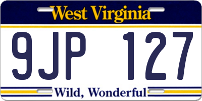 WV license plate 9JP127