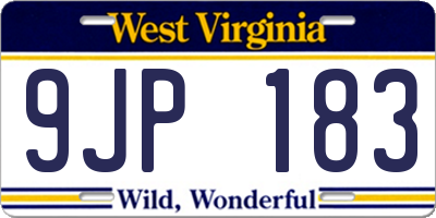 WV license plate 9JP183