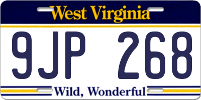 WV license plate 9JP268