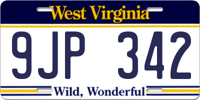 WV license plate 9JP342