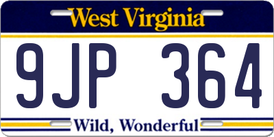 WV license plate 9JP364