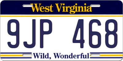 WV license plate 9JP468
