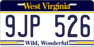 WV license plate 9JP526