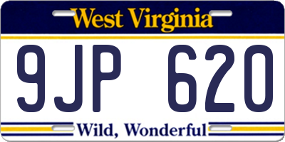 WV license plate 9JP620
