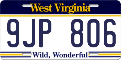WV license plate 9JP806