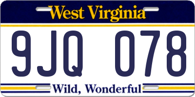WV license plate 9JQ078