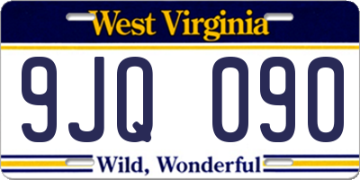 WV license plate 9JQ090