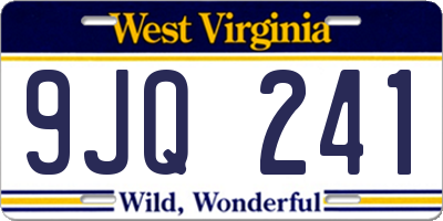 WV license plate 9JQ241