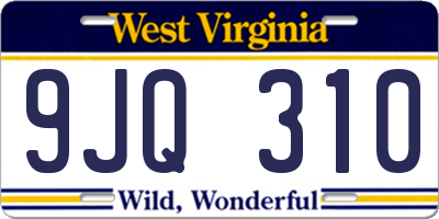 WV license plate 9JQ310