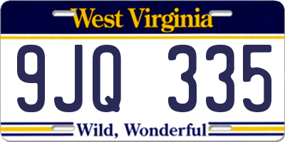 WV license plate 9JQ335