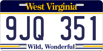 WV license plate 9JQ351