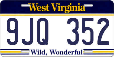 WV license plate 9JQ352