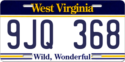 WV license plate 9JQ368
