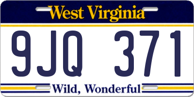 WV license plate 9JQ371