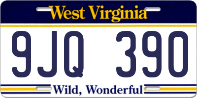 WV license plate 9JQ390