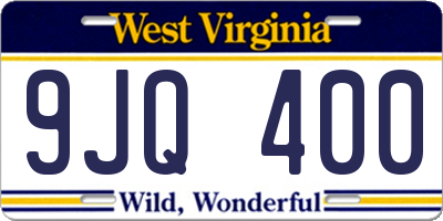 WV license plate 9JQ400