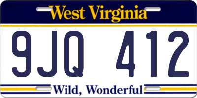 WV license plate 9JQ412