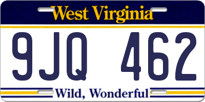 WV license plate 9JQ462