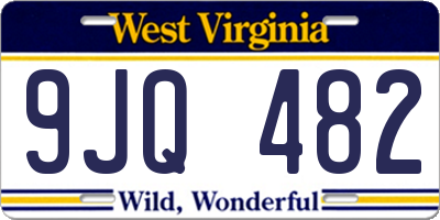 WV license plate 9JQ482